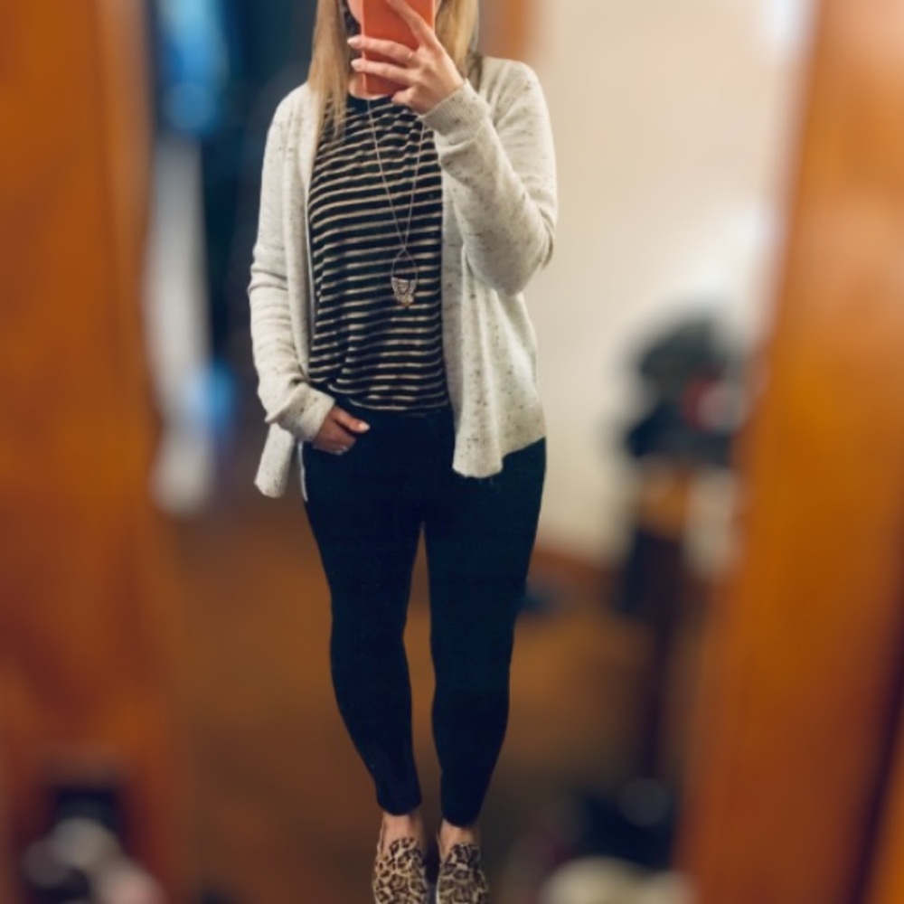 Old Navy Marled Gray and Tan Shortie Cardigan
